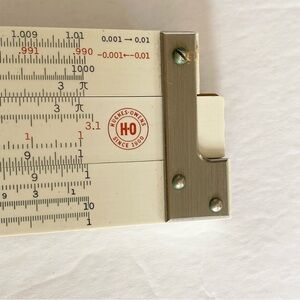 Vintage Hughes-Owens Slide Rule with Stitched Leather Case